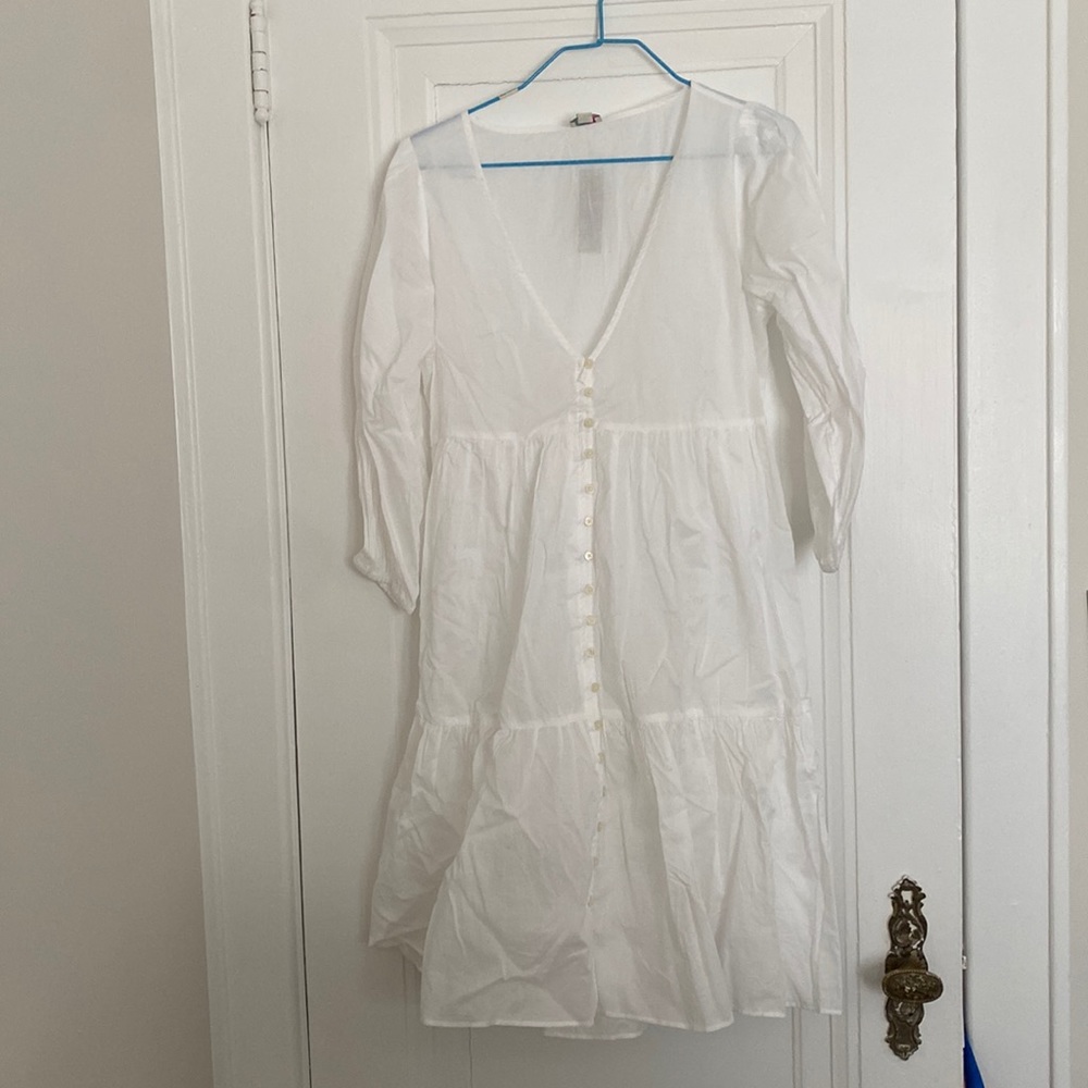 J.Crew Button Front Beach Dress- NWT, size XS, white